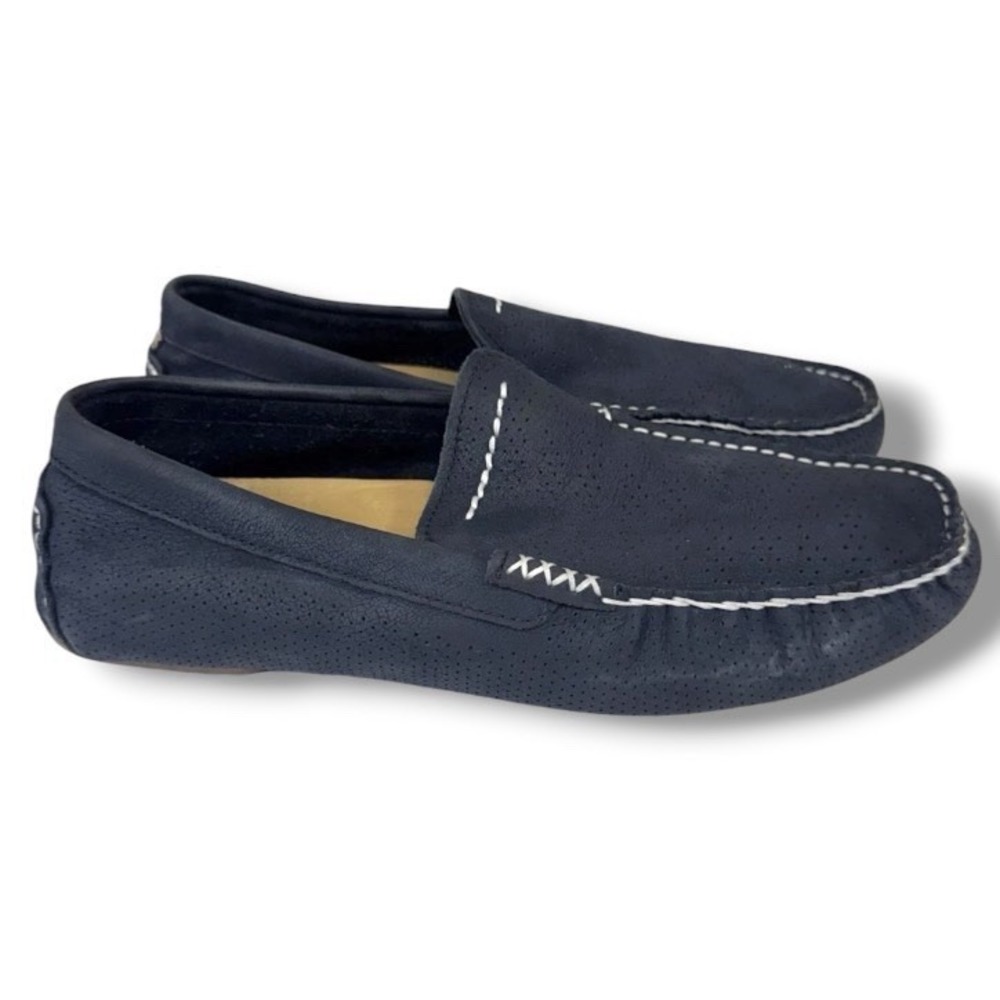 UGG Australia Energ Men's Navy Blue Suede Leather Trim Loafers Driving Size 9